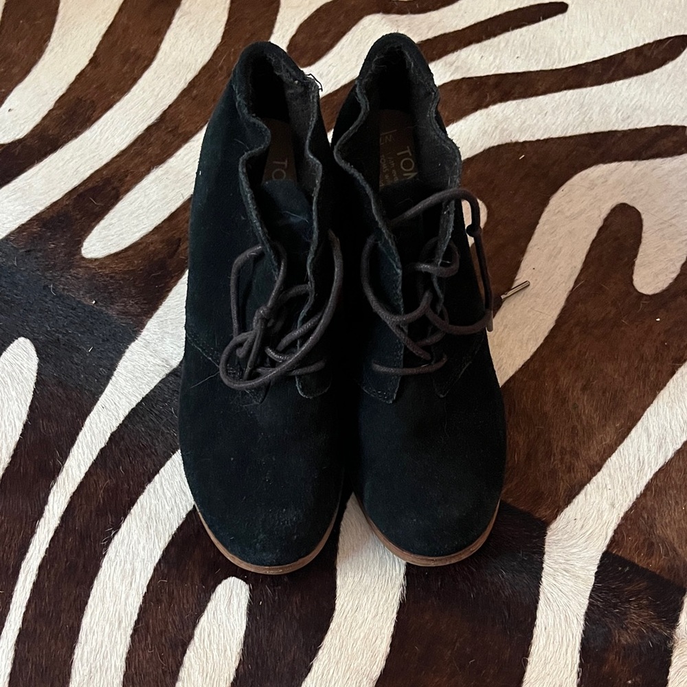 Toms Black Suede Shoes